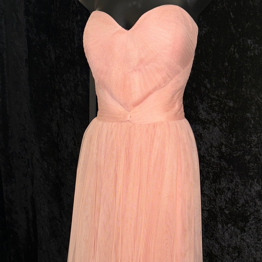 PeachyPink Pleated Gown with Sweetheart Neckline